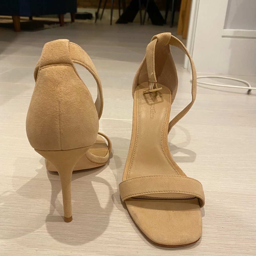Reformation nude strappy heels